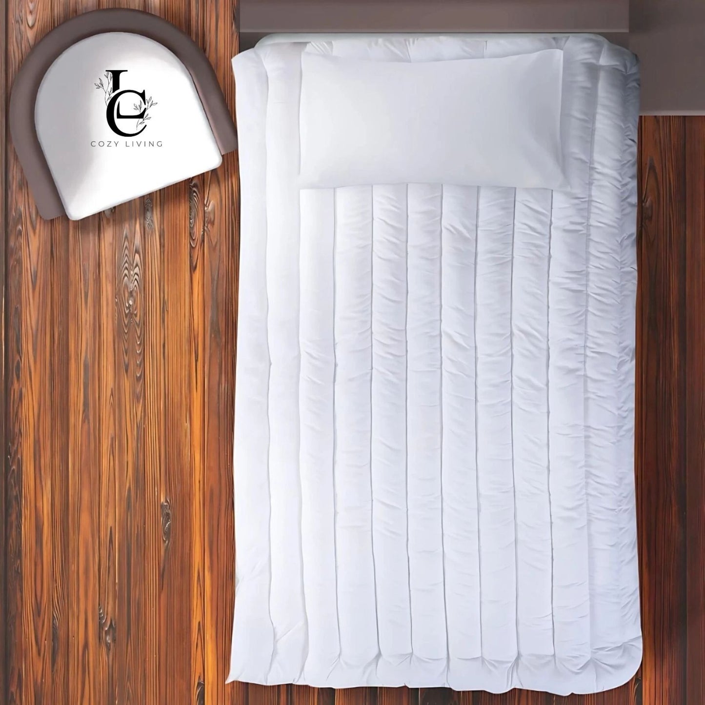 Microfiber Mattress Topper 4Cm Thick with Elastic Corner Straps - Hypoallergenic