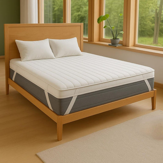 Microfiber Mattress Topper 4Cm Thick with Elastic Corner Straps - Hypoallergenic