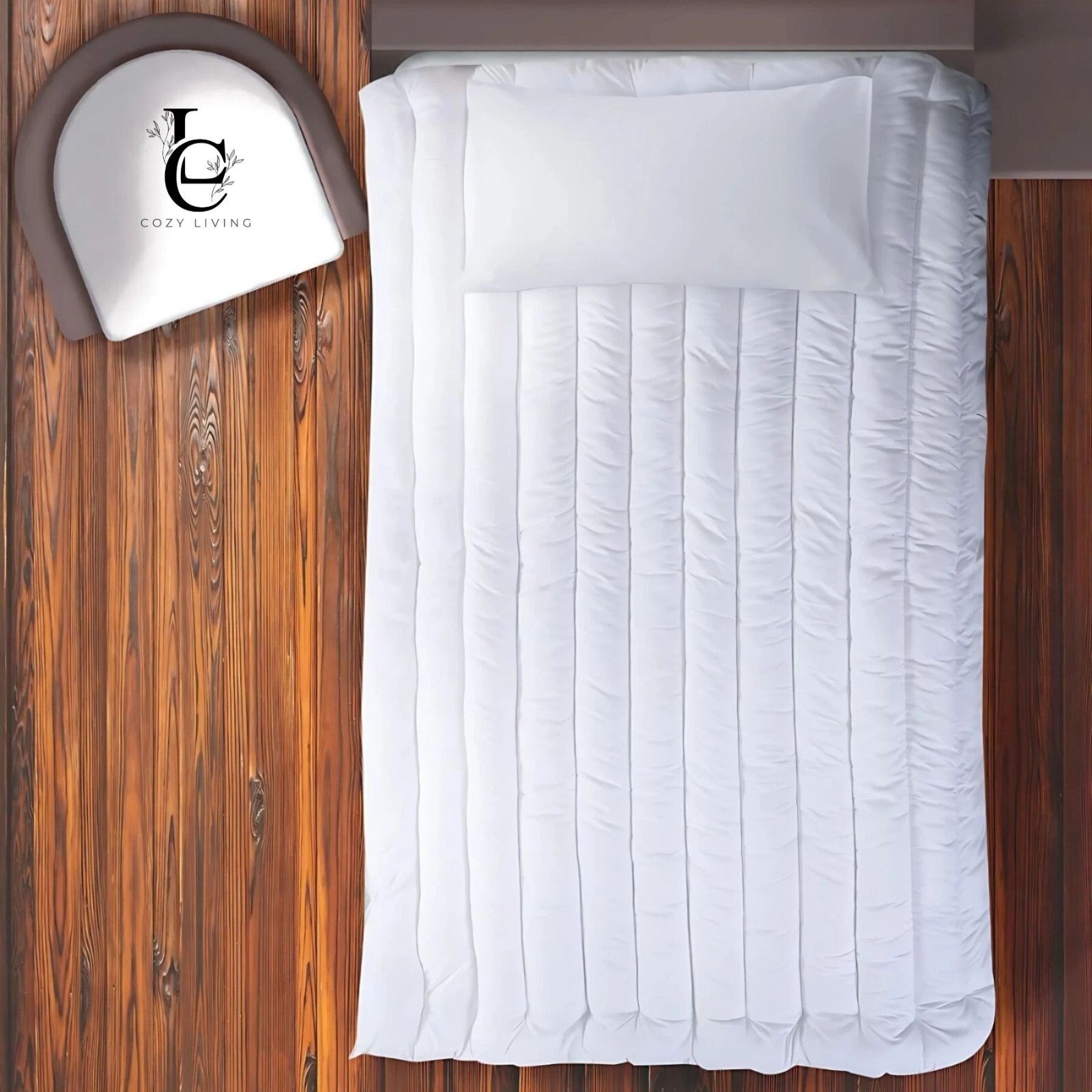 Microfiber Mattress Topper 4Cm Thick with Elastic Corner Straps - Hypoallergenic