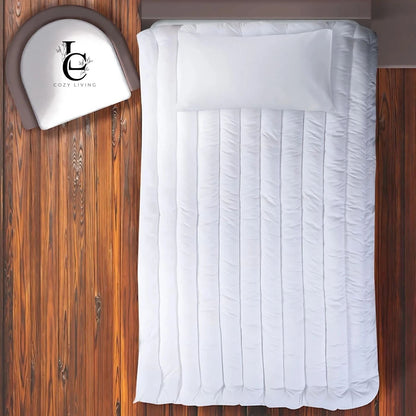 Microfiber Mattress Topper 4Cm Thick with Elastic Corner Straps - Hypoallergenic