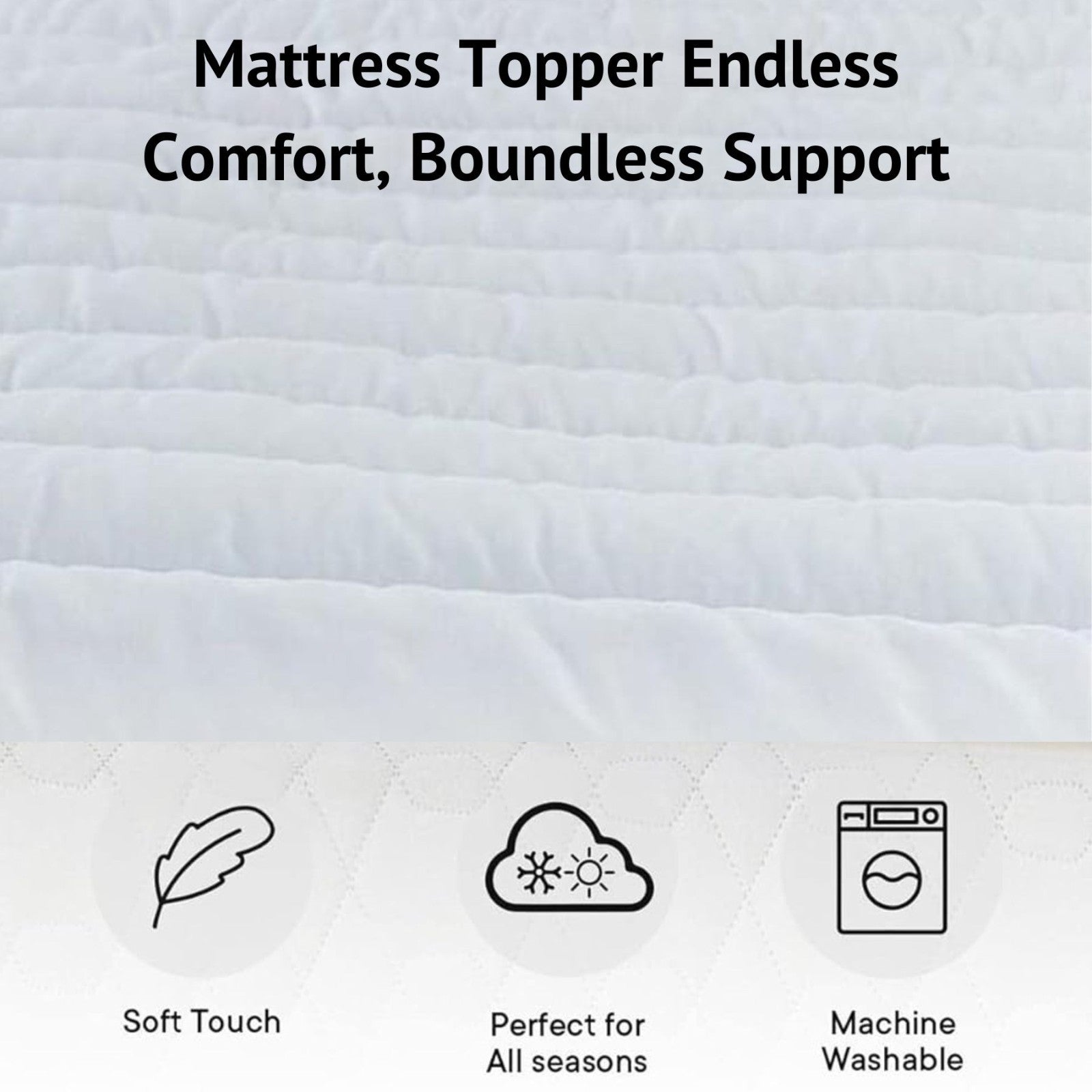 Microfiber Mattress Topper 4Cm Thick with Elastic Corner Straps - Hypoallergenic